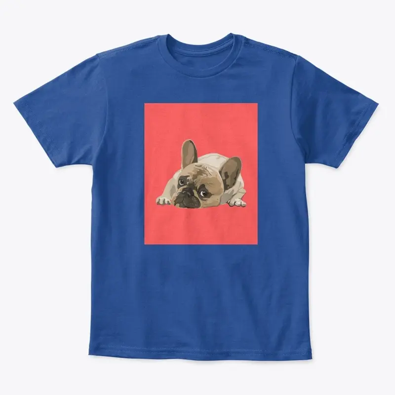 Laying French bulldog