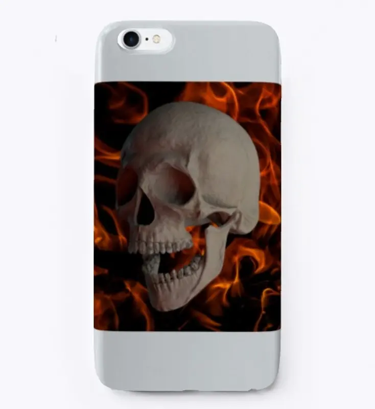 Skull with flames