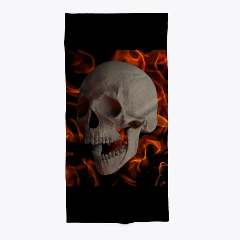 Skull with flames