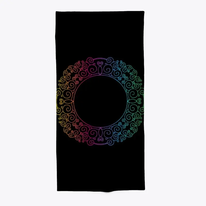 Colourful Mandala on black